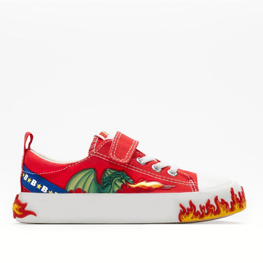 Bull Boys Sneaker basso con Drago - Rosso