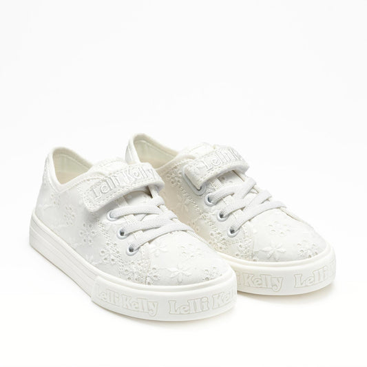 Lelly Kelly Sneaker in Tela Melissa - Bianco
